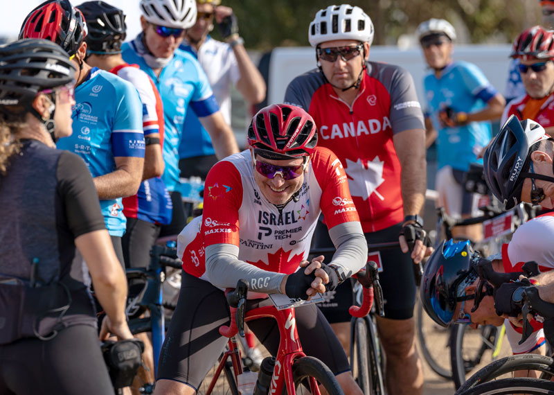 Riders in staging area